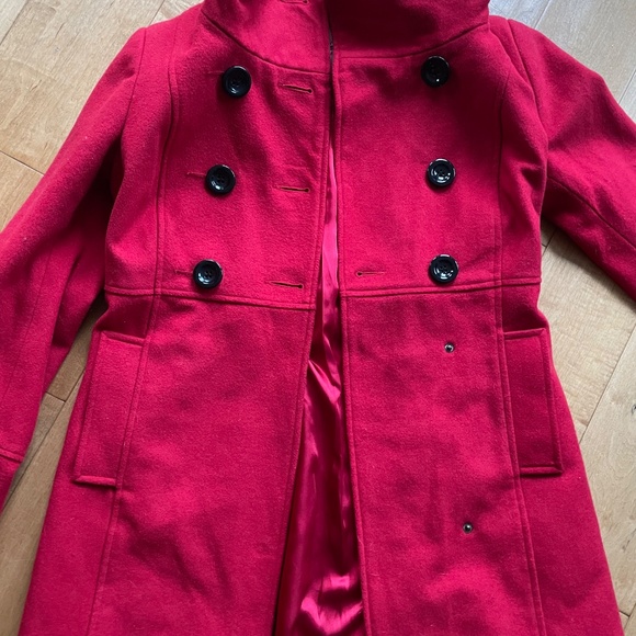 Dynamite Red Wool Pea Coat Size Small - Picture 12 of 13
